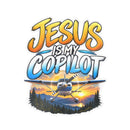 Jesus Is My Copilot – Mountain Sunset Christian Vinyl Sticker