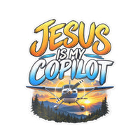 Jesus Is My Copilot – Mountain Sunset Christian Vinyl Sticker