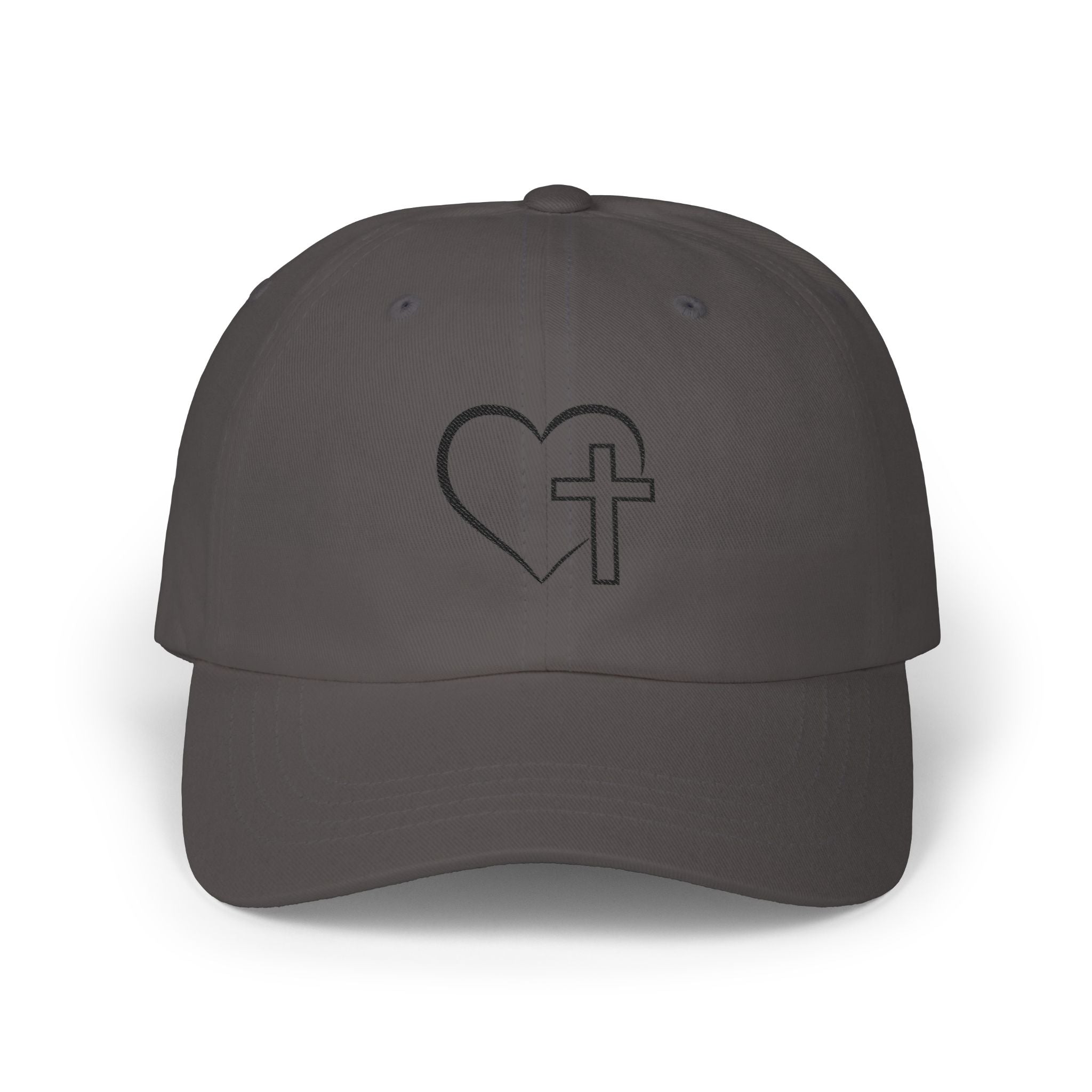 Christian Heart & Cross Hat — Embroidered Faith Baseball Hat