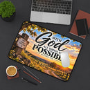 With God All Things Are Possible – Country Sunrise Christian Desk Mat