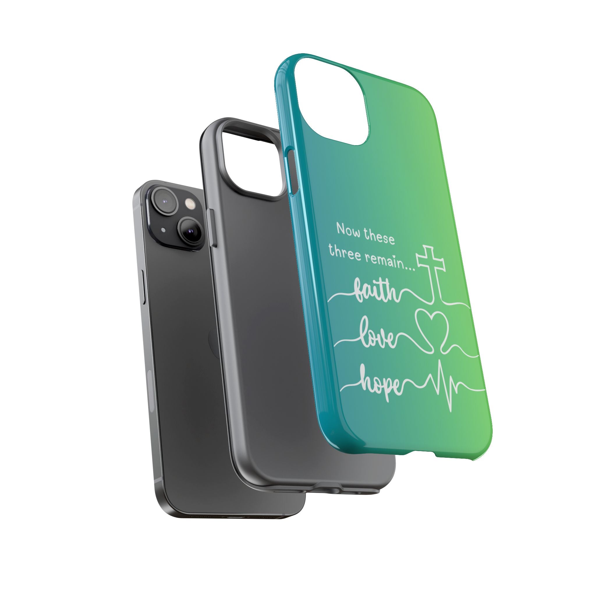 iPhone - 'Faith Love Hope' Christian Cross Protective Cover