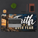 Faith Over Fear Christian Desk Mat