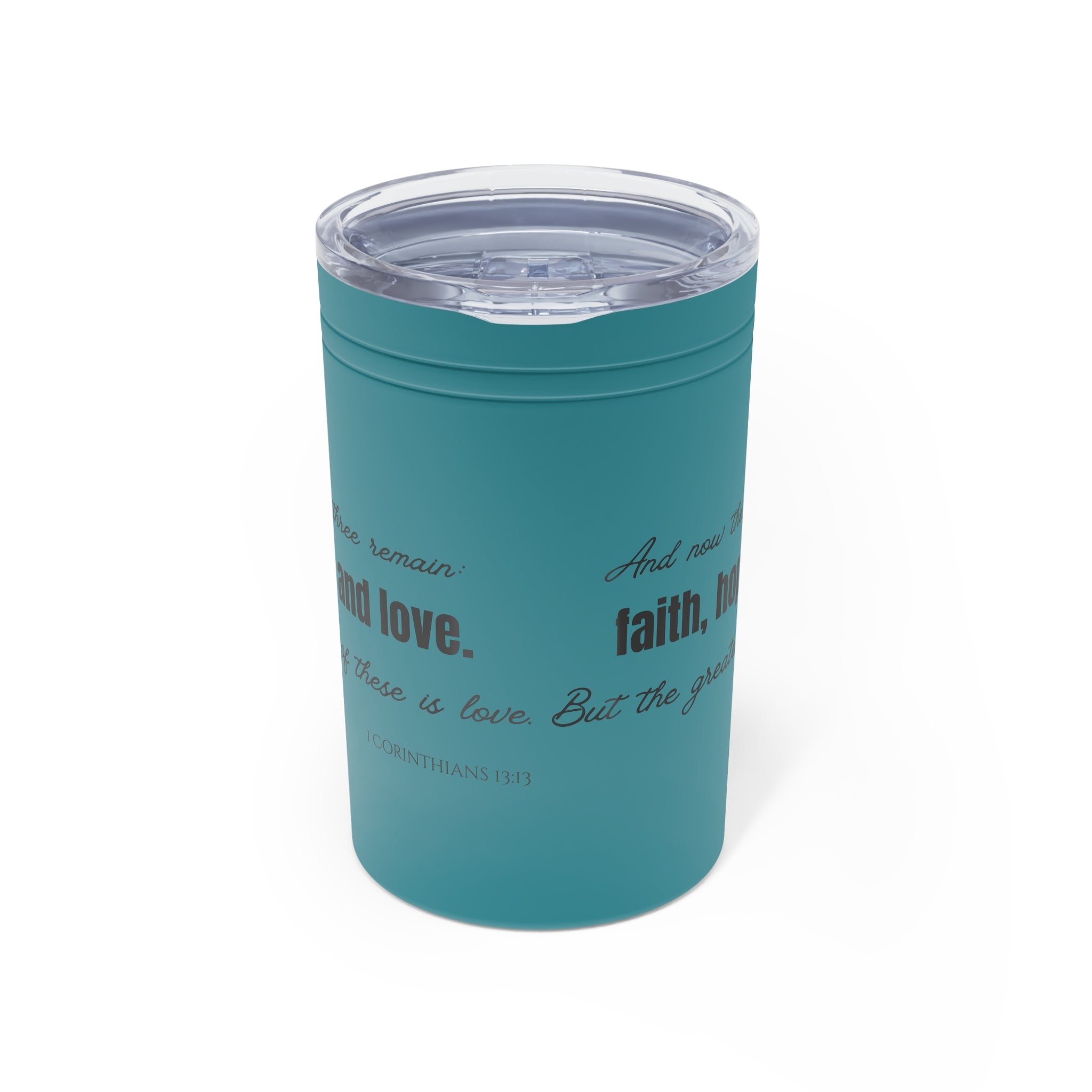 Faith Hope Love Vacuum Insulated Tumbler | 11oz Travel Mug | Christian Gifts for Women Men | Faith Based Gifts