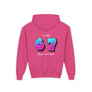 Back design - Youth Hoodie — 'I Timothy 6:7' Colorful Faith Graphic Hoodie (All You Need Is God)