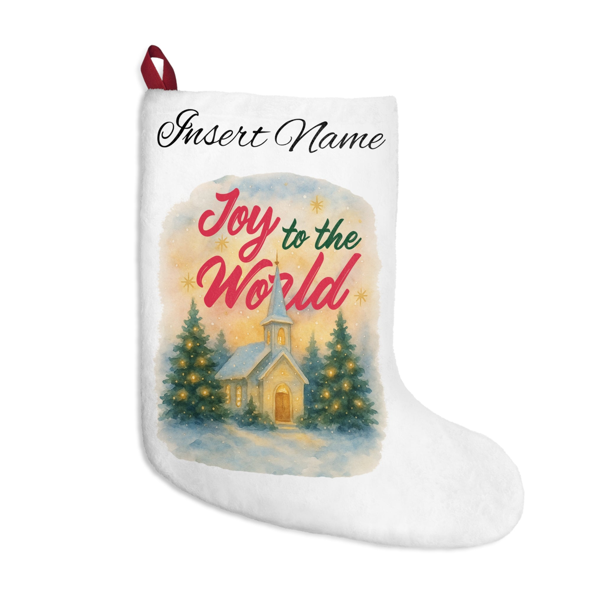 Personalized "Joy To The World" Christmas Stocking – Custom Name Holiday Stocking (e.g., Sarah)