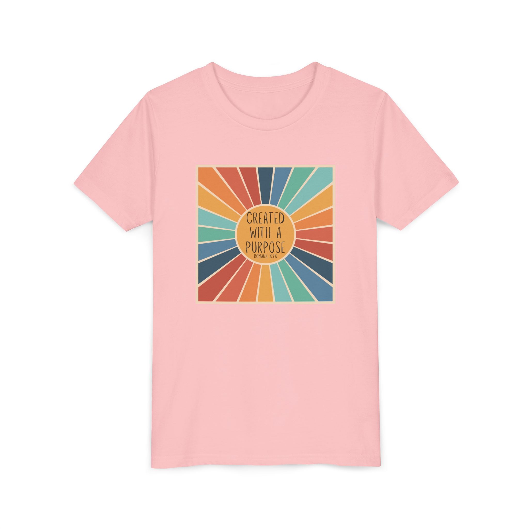 Youth Tee — 'Created With A Purpose' Retro Sunburst Kids T-Shirt