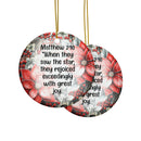 Ceramic Ornament — "When They Saw The Star They Rejoiced" Nativity Christmas Tree Decoration