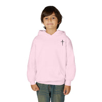 Youth Hoodie - "Jesus Has My Back" Cross Faith Graphic