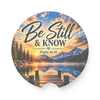 Be Still and Know Christian Soapstone Car Coaster