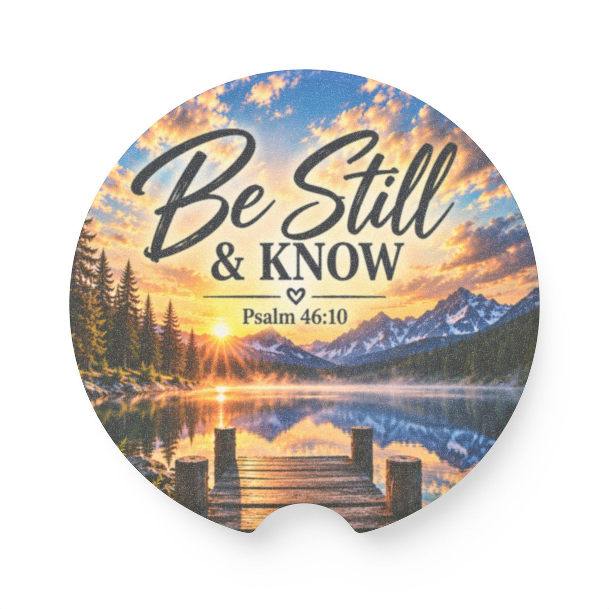 Be Still and Know Christian Soapstone Car Coaster