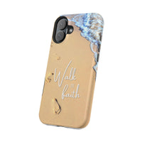 iPhone Inspirational Magnetic Phone Case, Unique Phone Accessories, Faith-Based Gifts, Coastal Vibes, Walk by Faith Design