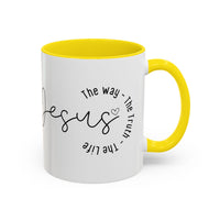 Jesus Coffee Mug – Script Faith Mug with “Jesus: The Way • The Truth • The Life” – Inspirational Religious Gift