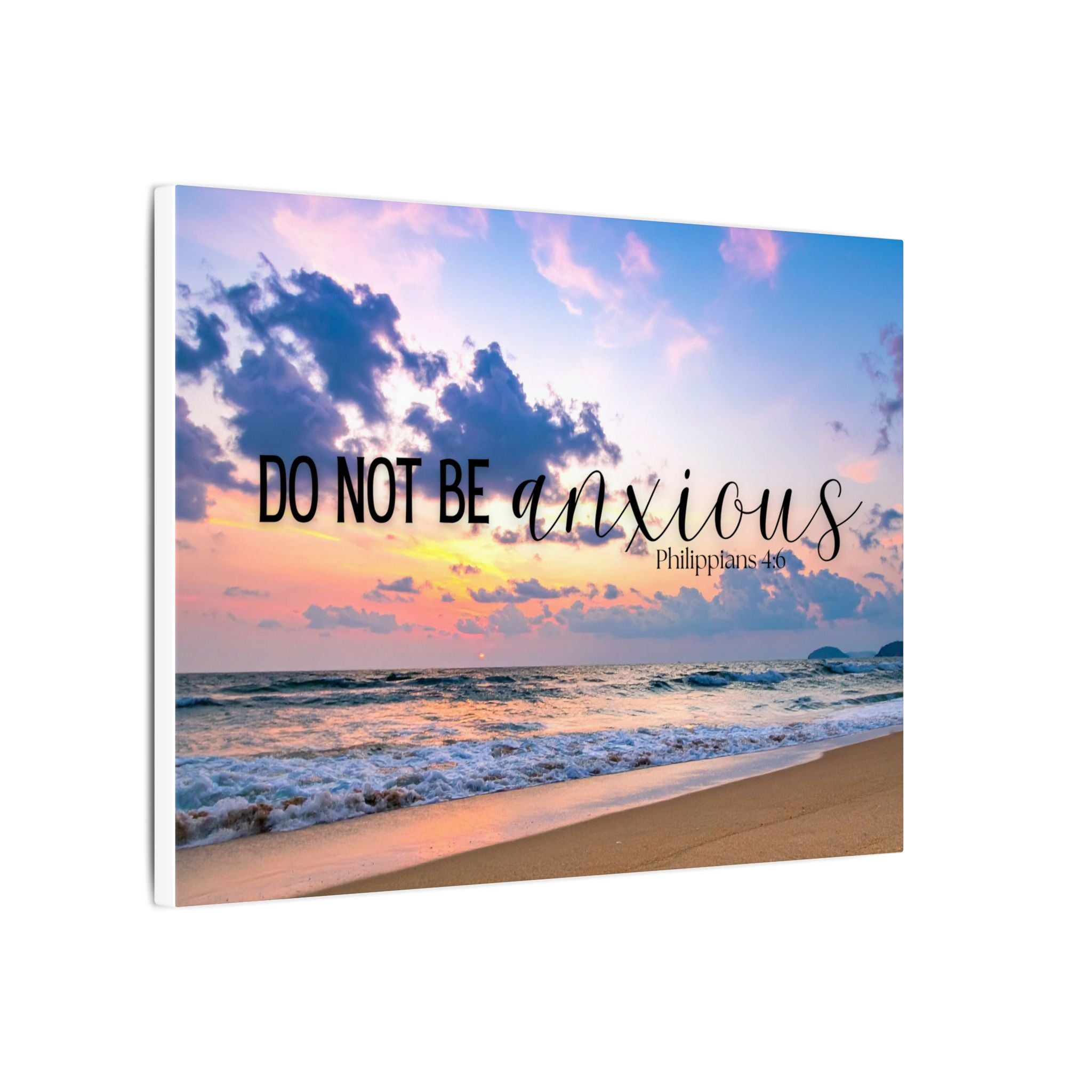Do Not Be Anxious Beach Canvas Wall Art — Inspirational Scripture Philippians