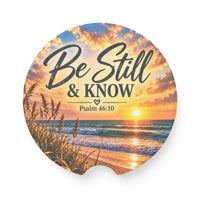 Be Still and Know Christian Soapstone Car Coaster