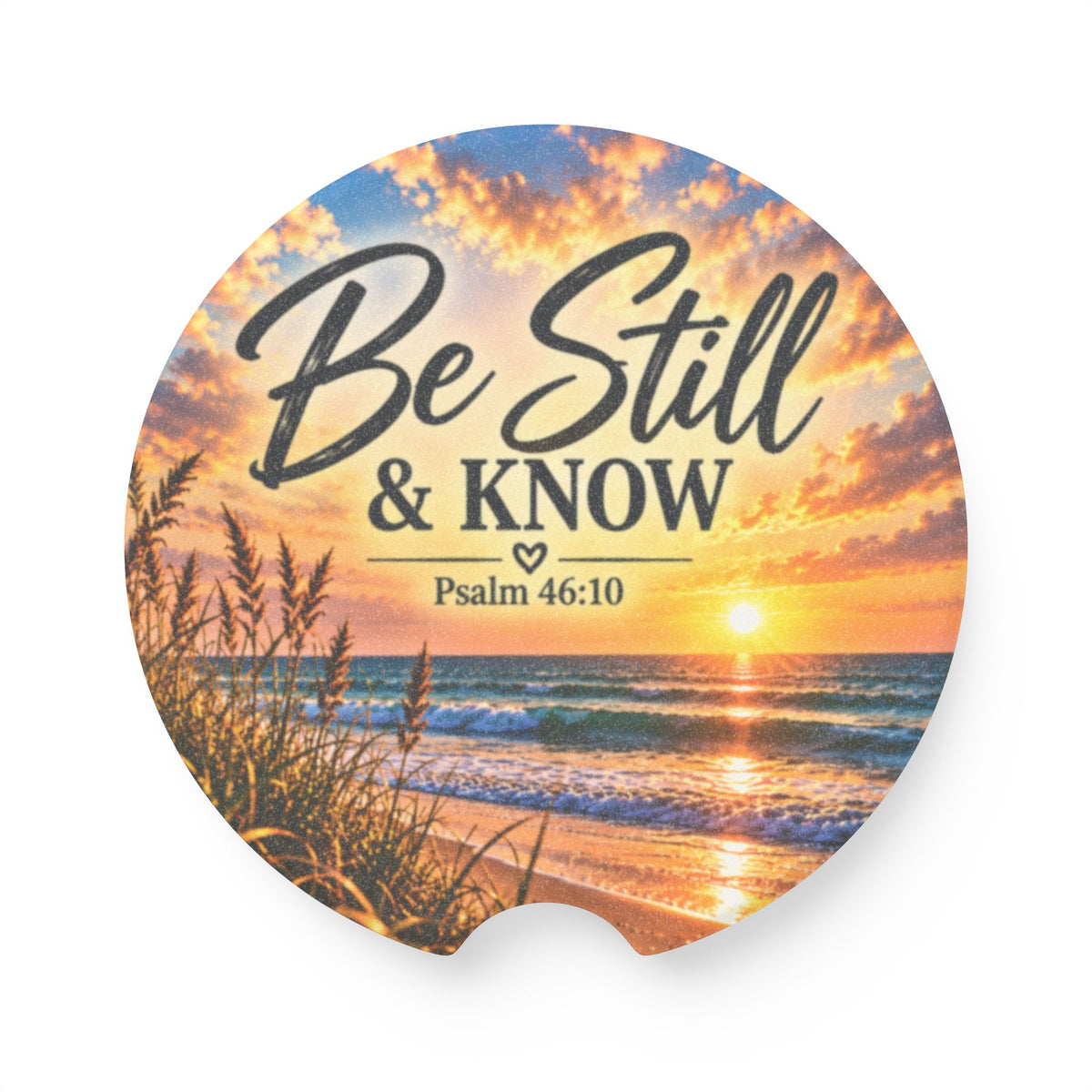 Be Still and Know Christian Soapstone Car Coaster