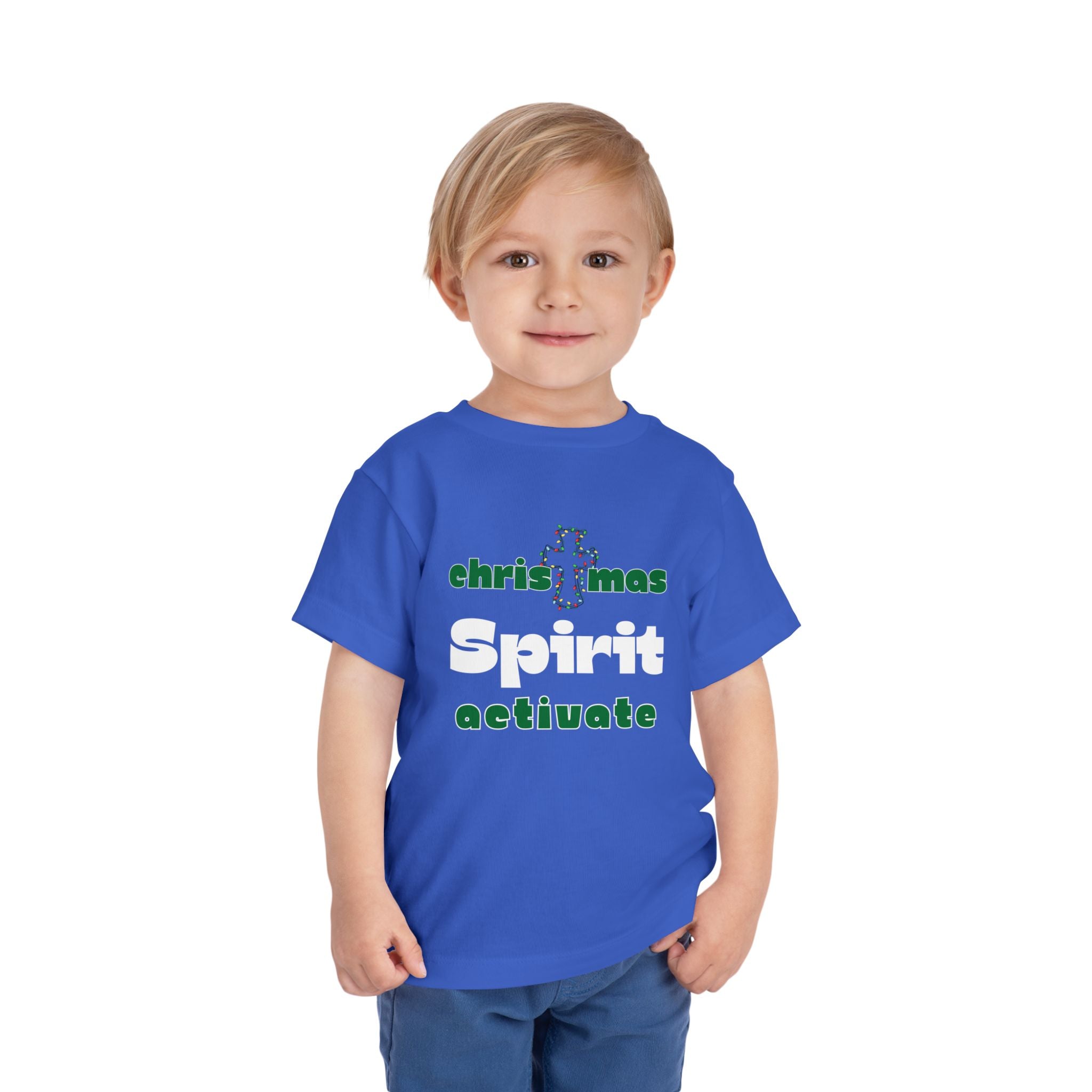 Christmas Spirit Activate Christian Christmas Shirt for Toddlers Short Sleeve Tee Christian Toddler Christmas Shirt