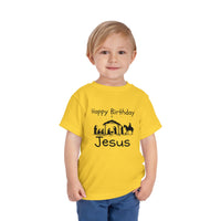 Happy Birthday Jesus Christian Christmas Shirt for Toddlers Short Sleeve Tee Christian Toddler Christmas Shirt