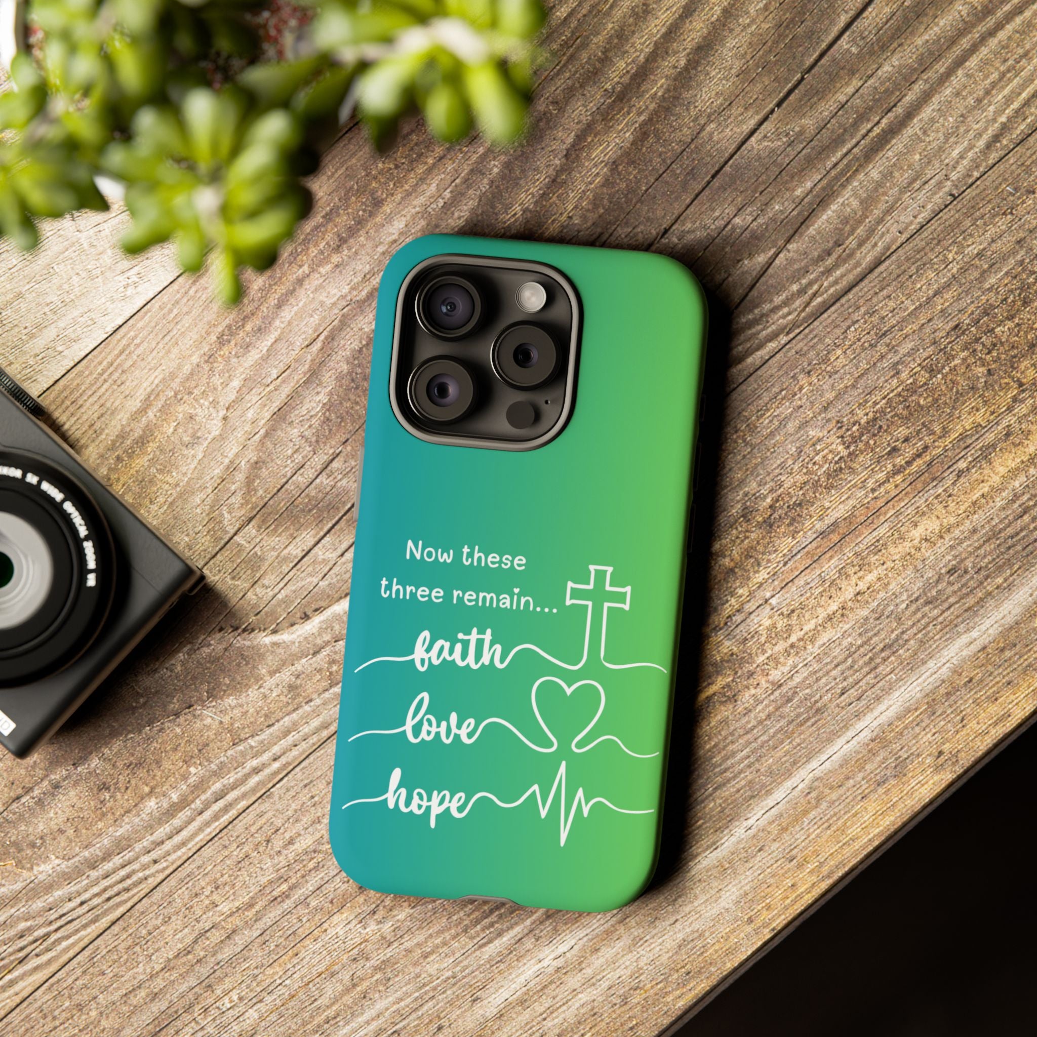 iPhone - 'Faith Love Hope' Christian Cross Protective Cover