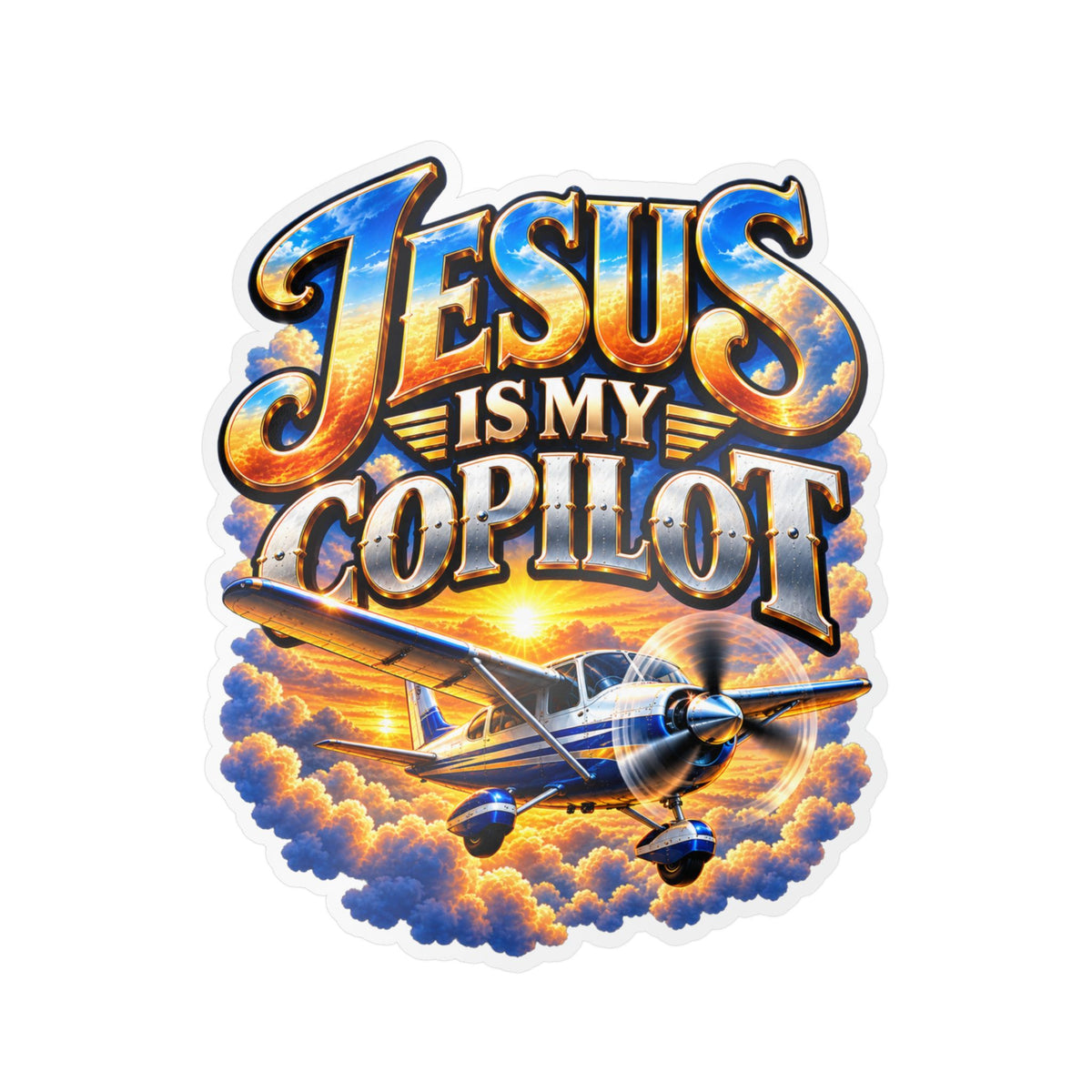 Jesus Is My Copilot – Airplane Christian Vinyl Sticker