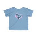Infant Tee - "Walk by Faith" Pink Heart & Footprints Baby Shirt