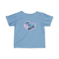 Infant Tee - "Walk by Faith" Pink Heart & Footprints Baby Shirt