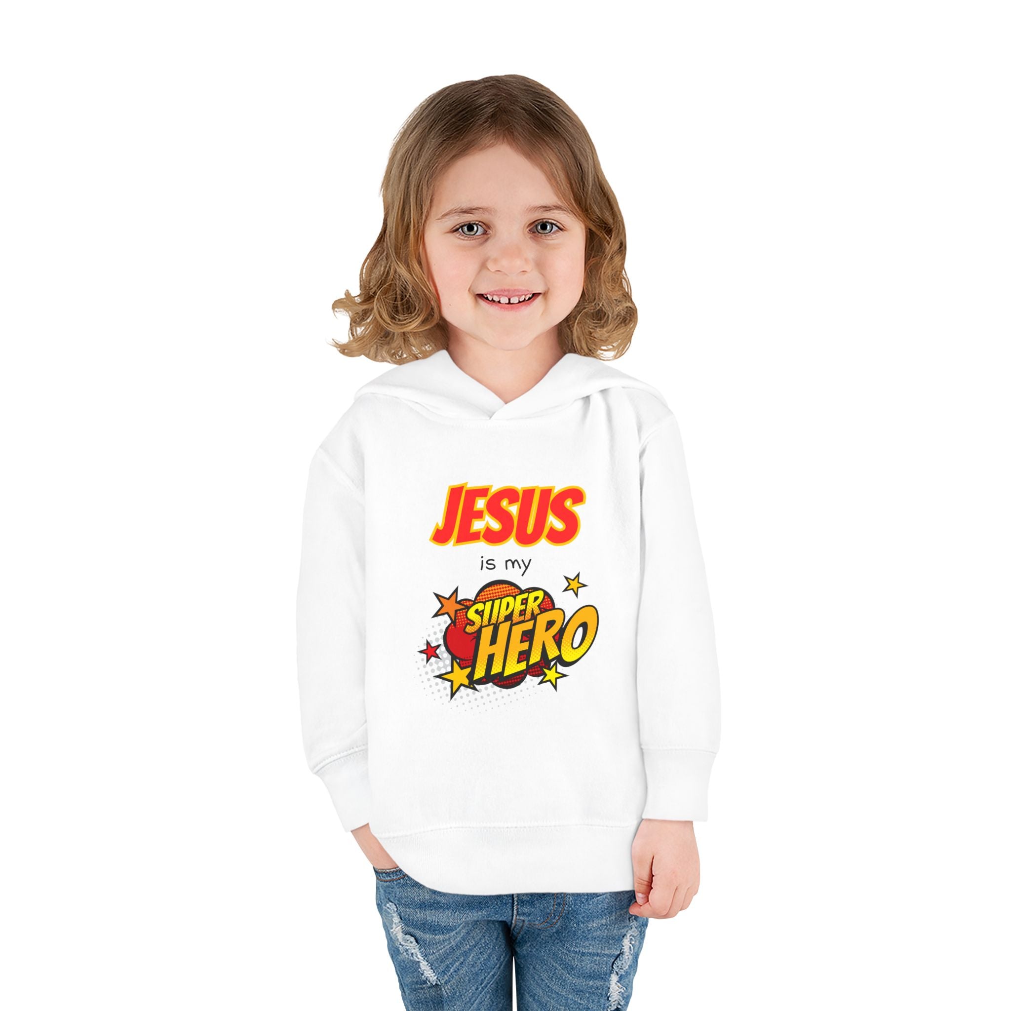 Jesus Is My Superhero Toddler Hoodie – Christian Kids Pullover