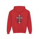 Back design Youth Hoodie - "Jesus Saves, Bruh!" Cross Christian Pullover