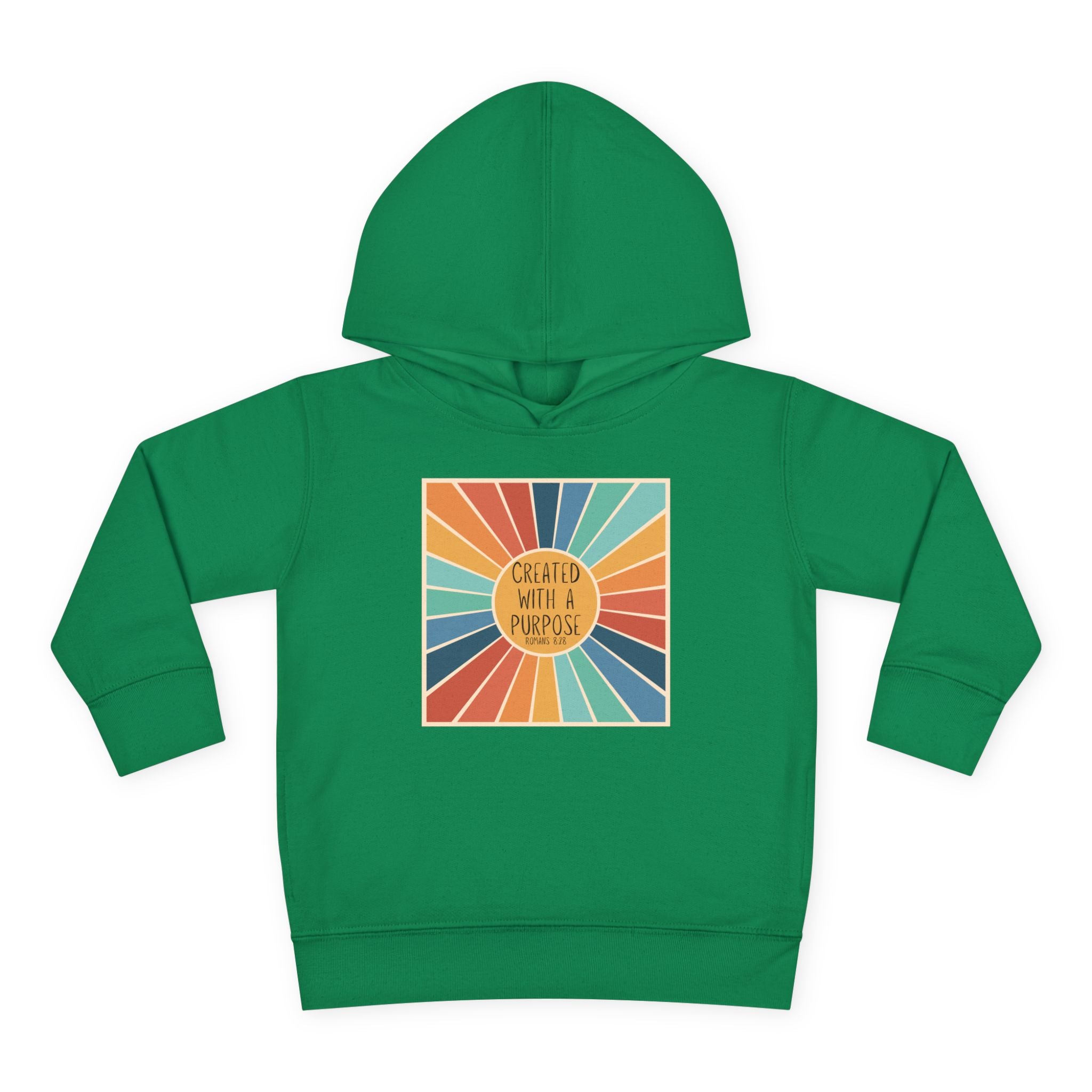 Toddler Hoodie — "Created With A Purpose" Retro Sunburst Pullover