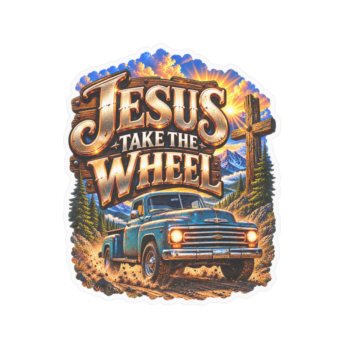 Jesus Take the Wheel – Vintage Truck Christian Vinyl Sticker