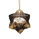 Ceramic Ornament — "A Savior Was Born" Nativity Christmas Tree Decoration