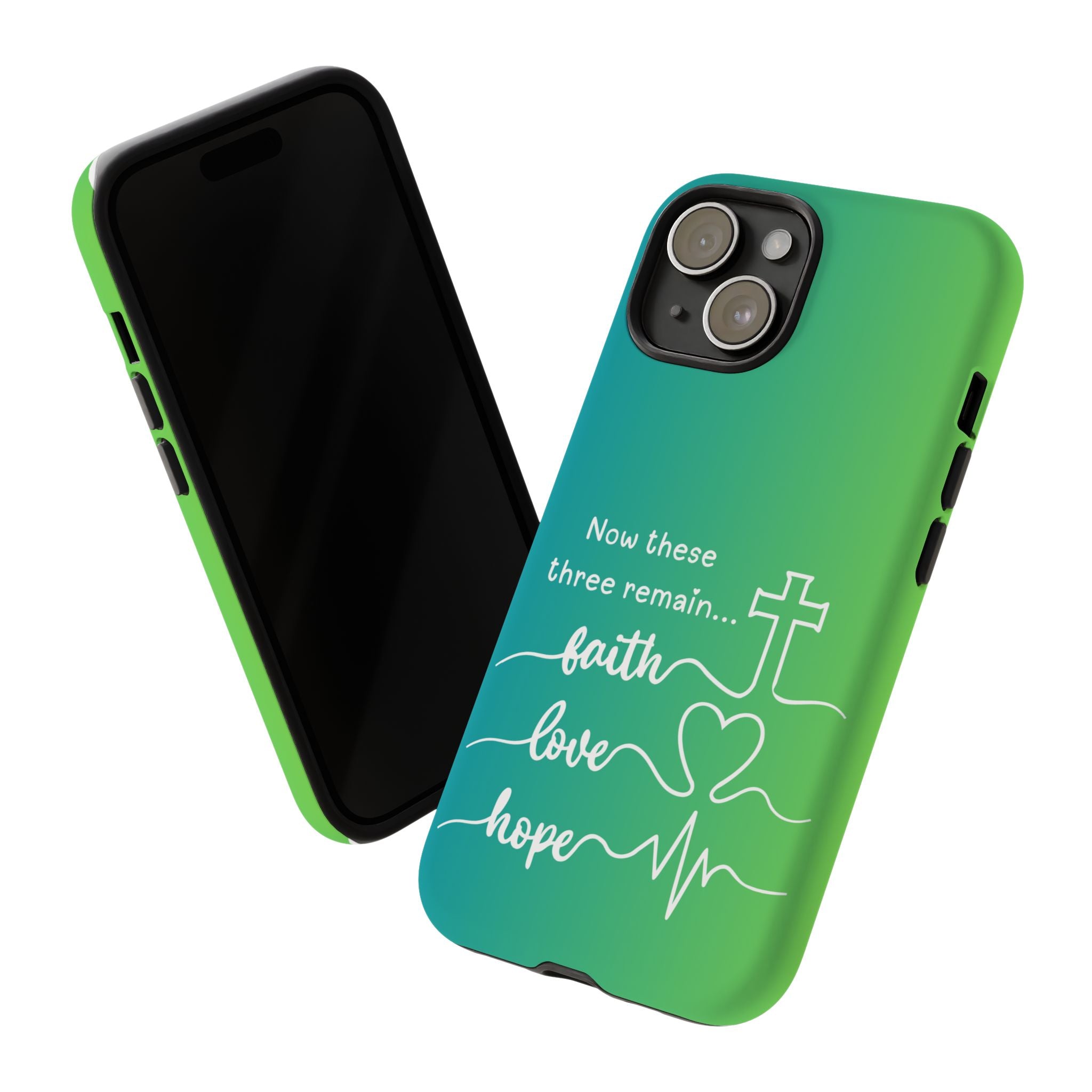 iPhone - 'Faith Love Hope' Christian Cross Protective Cover