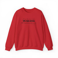 Embroidered Corinthians Faith, Hope Love Unisex Heavy Blend Crewneck Sweatshirt