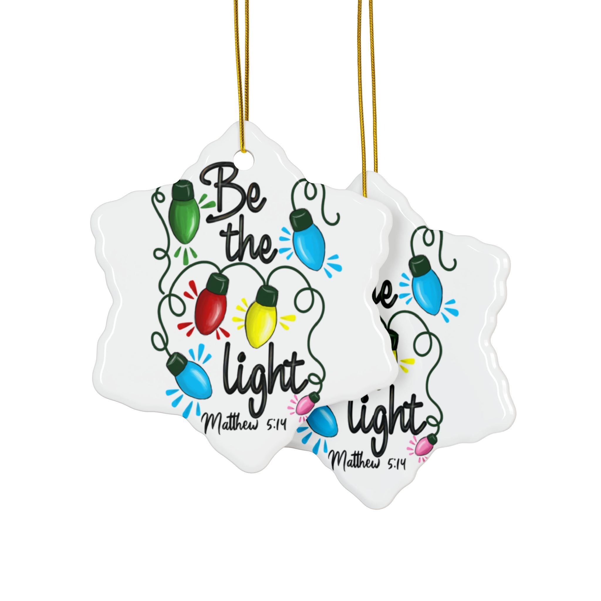Ceramic Ornament — "Be The Light" Nativity Christmas Tree Decoration