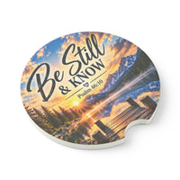 Be Still and Know Christian Soapstone Car Coaster