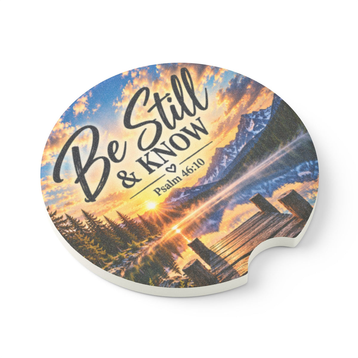 Be Still and Know Christian Soapstone Car Coaster