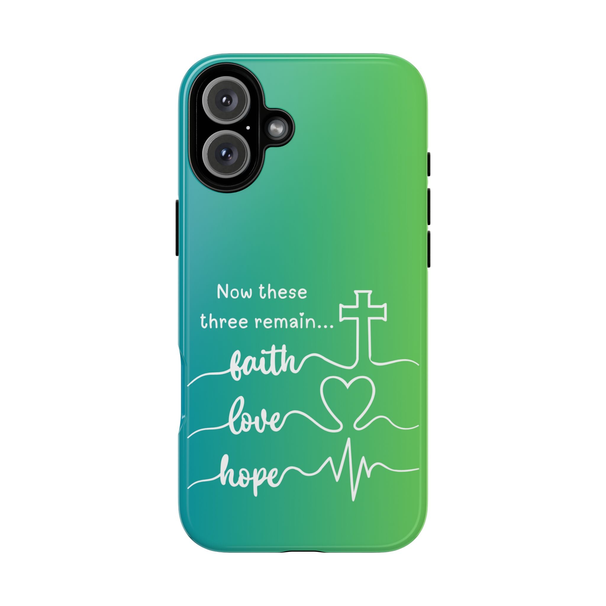 iPhone - 'Faith Love Hope' Christian Cross Protective Cover