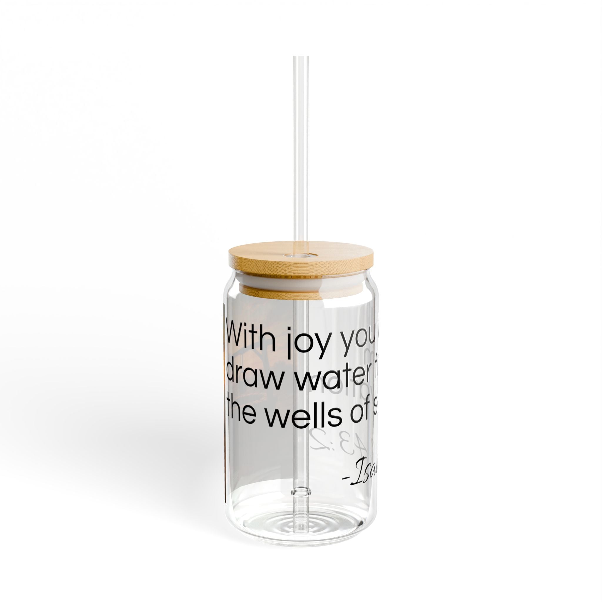 Sipper Glass, 16oz - Isaiah 43:2 - Christian Gifts for Women Men - Faith Based Gifts
