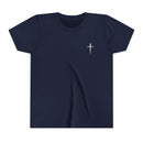 Back design - Youth Tee - "Jesus Has My Back" Cross Christian Graphic Shirt