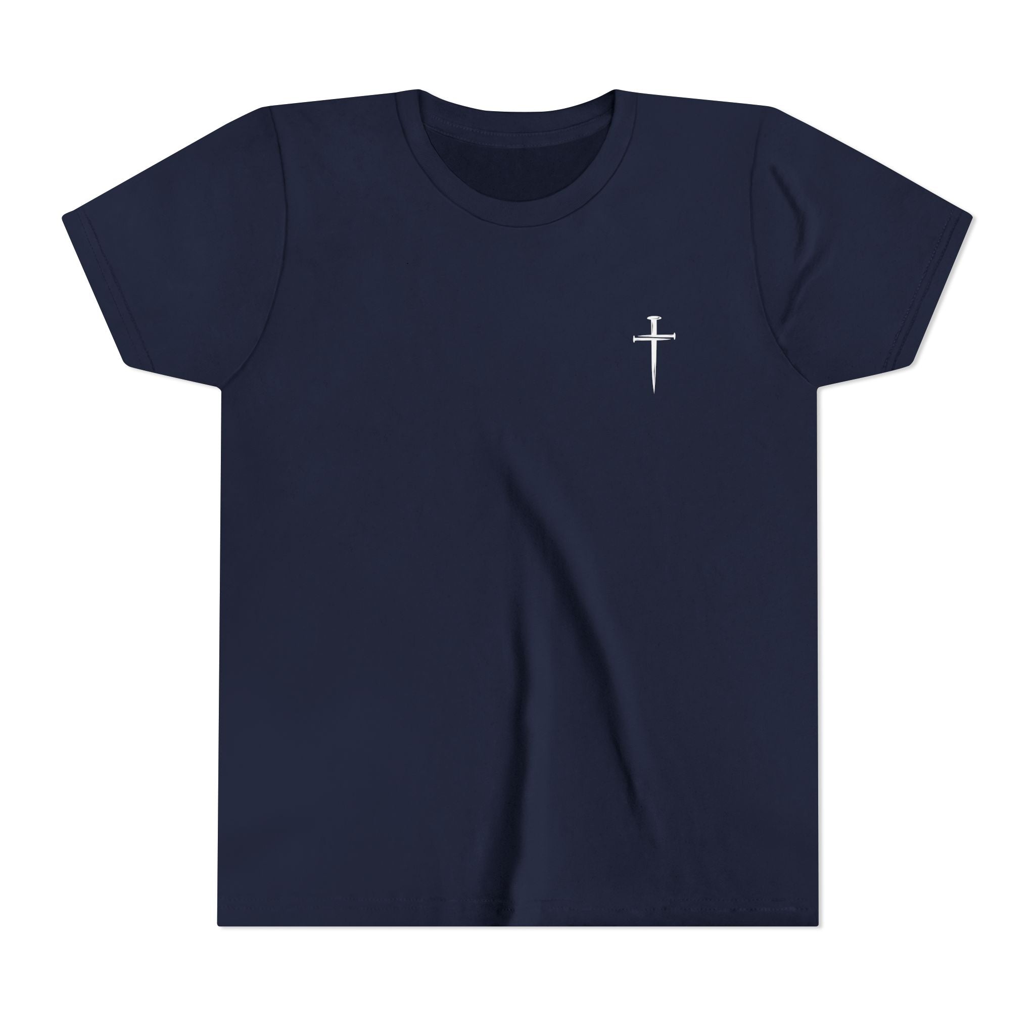 Back design - Youth Tee - "Jesus Has My Back" Cross Christian Graphic Shirt