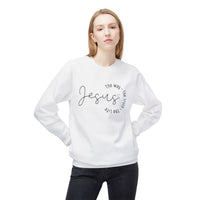 Jesus Circle Script Crewneck Sweatshirt — "Jesus: The Way, The Truth, The Life" Christian Pullover