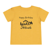Happy Birthday Jesus Christian Christmas Shirt for Toddlers Short Sleeve Tee Christian Toddler Christmas Shirt