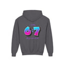 Back design - Youth Hoodie — 'I Timothy 6:7' Colorful Faith Graphic Hoodie (All You Need Is God)