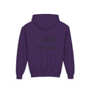 Youth Hoodie — "Jesus Has My Back" Christian Heart Cross Sweatshirt