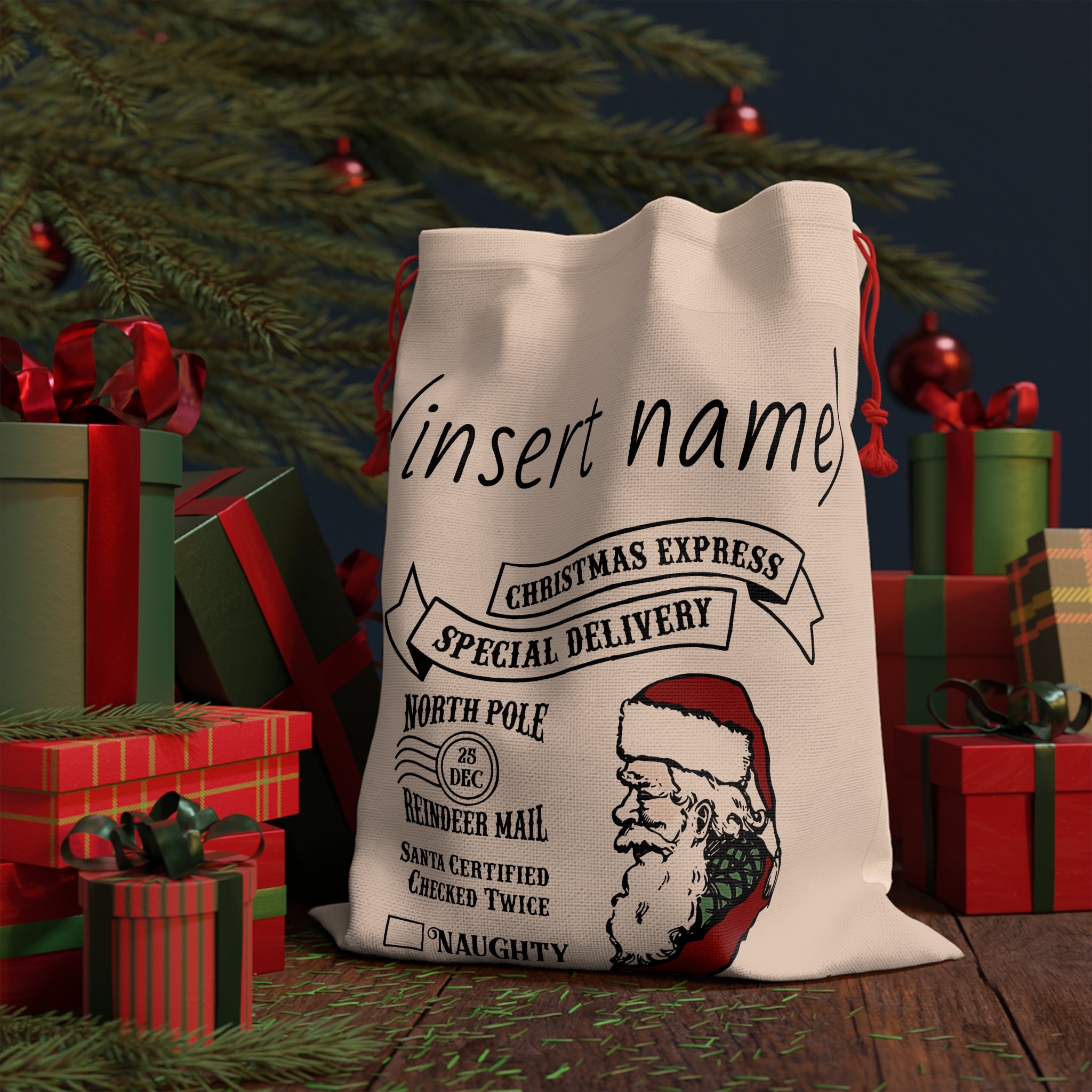 (Personalized) North Pole 'Special Delivery' Christmas Gift Bag