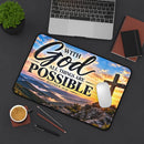 With God All Things Are Possible Christian Desk Mat