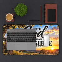 With God All Things Are Possible – Country Sunrise Christian Desk Mat