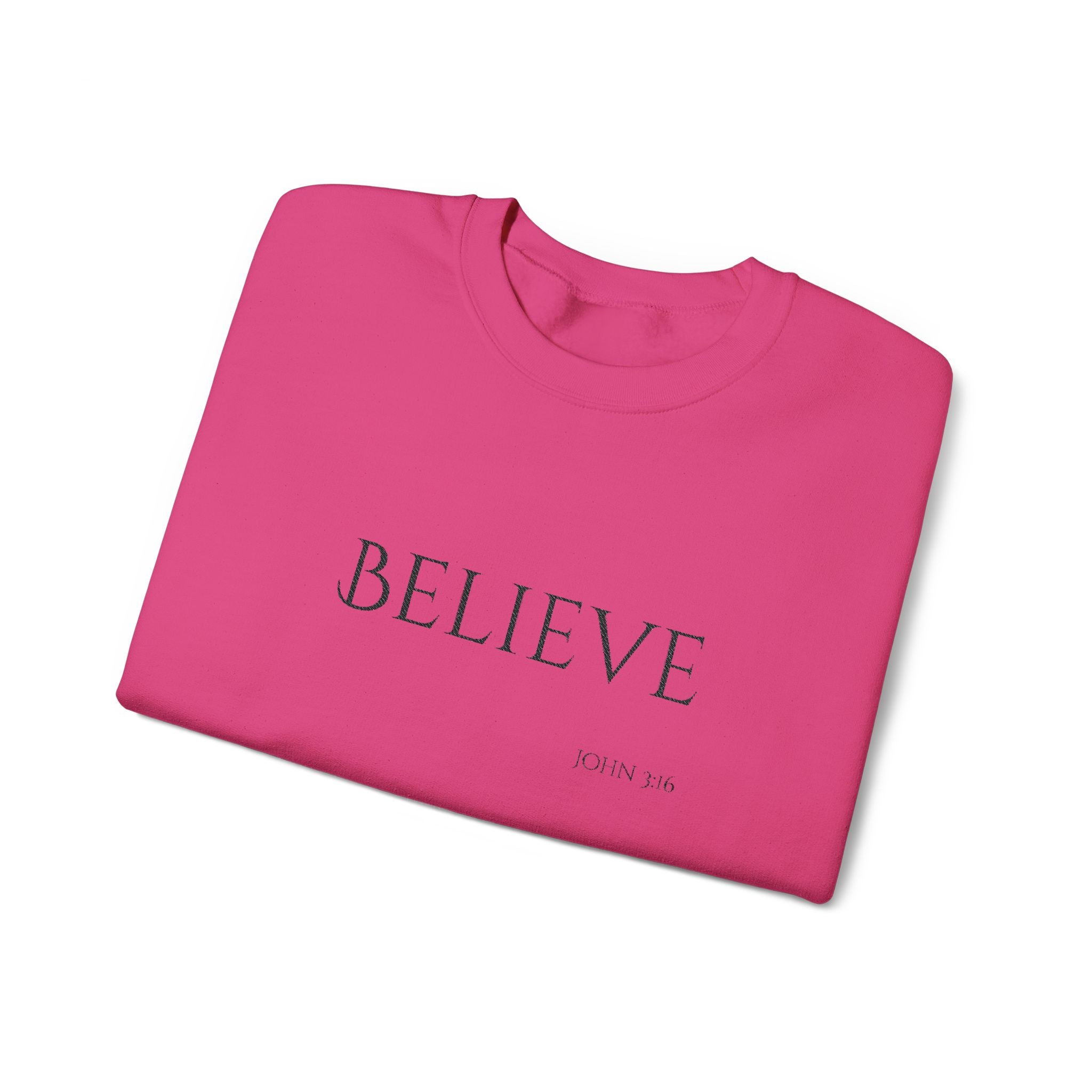 Embroidered Believe John 3:16 Unisex Heavy Blend Crewneck Sweatshirt