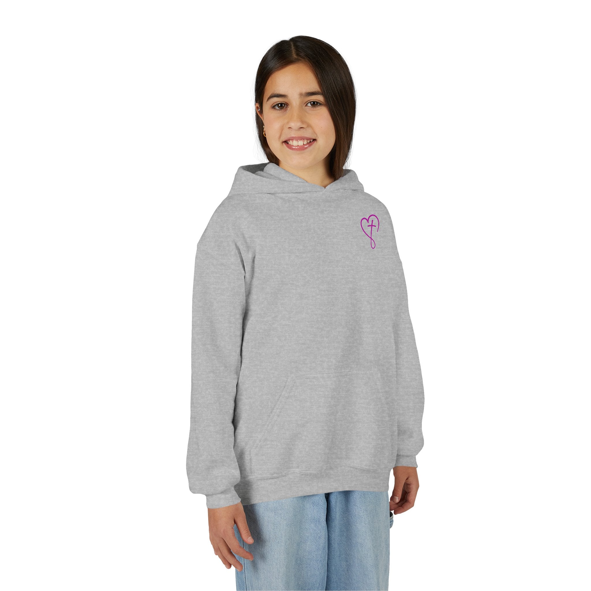 Youth Hoodie — 'Romans 6:7 I Am Set Free' Christian Faith Pullover