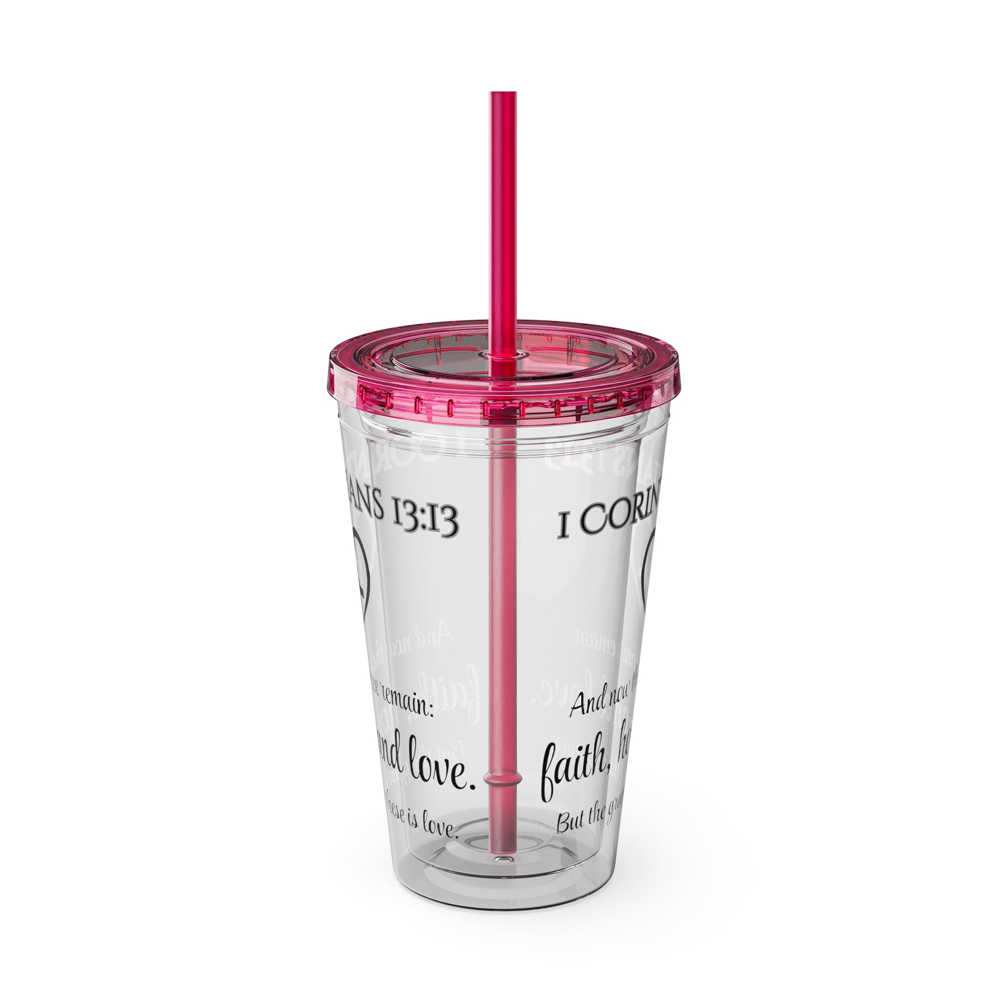 Faith Hope Love Water Tumbler - Christian Gifts for Women Men - Faith Based Gifts