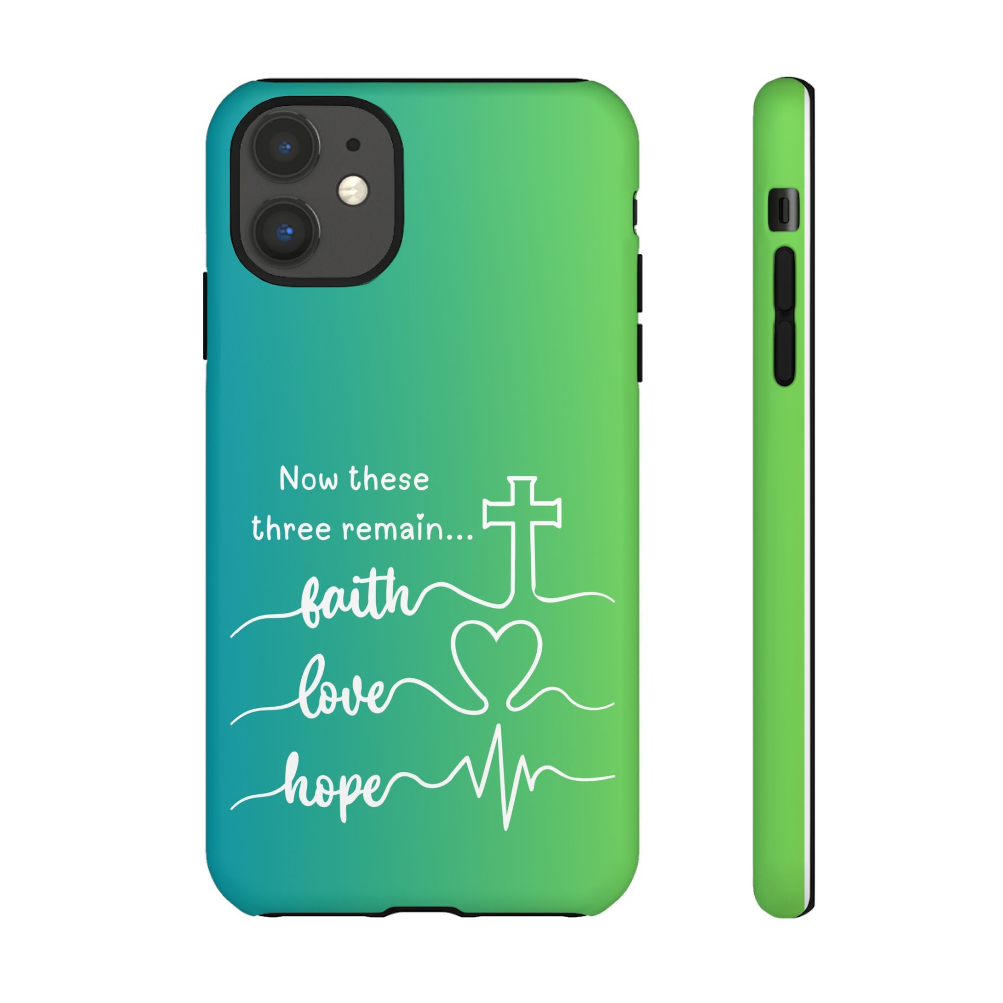 iPhone - 'Faith Love Hope' Christian Cross Protective Cover
